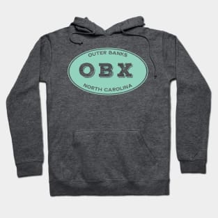 OBX Solid Oval in Aqua Hoodie